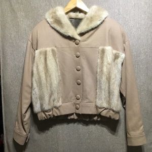 Vintage Coat with Mink Collar and Inserts